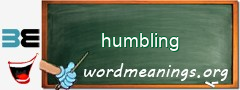 WordMeaning blackboard for humbling